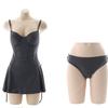 Traje de baño de una pieza Dingzhi Factory para mujer, de aguas termales, conservador, para pecho pequeño, con relleno, estilo coreano, ajustado, sexy, con falda que cubre el abdomen, con abertura