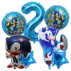 Suporte de Estilo Balão Sônico Balão Sônico Festa Sônica Jogo Infantil Decoração de Aniversário Balão de Filme de Alumínio