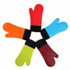 Guantes de Cocina de Algodón Grueso de Doble Capa, Silicona de Grado Alimenticio, Aislantes de Calor para Horno de Microondas, Antideslizantes, de Dos Dedos