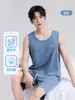 Conjunto de Chaleco sin Mangas y Shorts de Algodón Modal Delgado para Hombre Verano 2026 Nuevo Conjunto Fresco de Ropa para el Hogar para Hombre