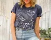 Venta al por mayor de fábrica camiseta top de manga corta de moda europea y americana talla grande para mujer algodón gris top para mujer camiseta para mujer 2023
