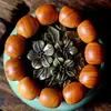 Pulseira de Contas Cilíndricas de Material Taihang Thuja Envelhecido Formato Antigo 2.0 Contas Cilíndricas de Alta Densidade de Óleo 11 Contas de Rosário Círculo Único Joia Masculina e Feminina