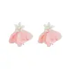 Brincos florais frescos estilo floresta para mulheres, estilo férias na praia primavera/verão, moda dopamina, brincos de tarraxa elegantes e bonitos