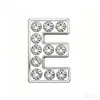 Aleación 26 Accesorios de Letras Inglesas Colgante con Letras Incrustadas de Diamantes, Pulsera de Letras Plateadas, Ropa DIY, Amazon Transfronterizo