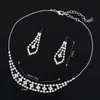 Joyería de collar de novia coreana joyería comercio exterior Europa y Estados Unidos juego de joyería de aleación de pedrería de dos piezas al por mayor N220