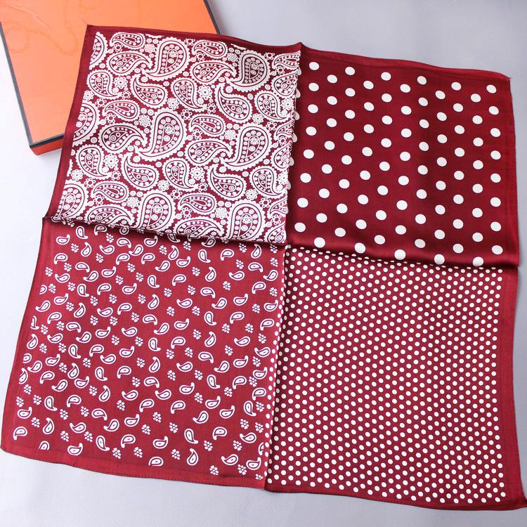 腰果波点拼色酒红2