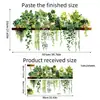 Pegatina de pared con estante para plantas verdes artificiales de estilo nórdico con pegatinas combinadas de enredadera de orquídea colgante para renovación y decoración de paredes
