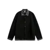 Camisa de Retalhos Xadrez Estilo Xangai Antigo de Manga Longa para Homem, Novo Cardigan Texturizado de Gola Lapela Falso Duas Peças Outono e Inverno