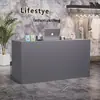 Mostrador isla para tienda de ropa, mostrador de recepción, mostrador de bar de lujo para empresa, mostrador de recepción, salón de belleza, mesa de mostrador pequeña para supermercado