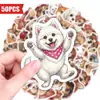 50 pegatinas para perros de compra directa transfronteriza: cincuenta diseños lindos de perritos con pañuelos para decoración de computadora, pegatinas impermeables
