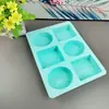 Molde de silicone de folha de seis furos retangular oval para sabão artesanal DIY bolo