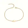 Pulsera Minimalista de Acero Inoxidable Transfronteriza con Letras de Oro Real, 26 Letras Inglesas A-Z, Unisex, Venta Directa del Fabricante