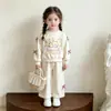 Conjunto Feminino 2026 Novo Suave Fofo Estampa de Desenho Animado Moletom de Manga Longa e Calça de Pernas Largas Doce Estilo Princesa Conjunto de Duas Peças Outono