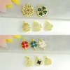 Ventas Directas de Fábrica, Al por Mayor en Stock, Collar Colgante Microincrustado de Cobre, Flor de Trébol de Cuatro Hojas Accesorios de Colgante Individual para Joyería DIY