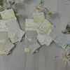 Hoja Dorada Bambú Primavera/Verano Serie Jengibre Menta Calcetines de Malla Tipo Barco Todo en Uno Calcetines Cortos de Alta Calidad Sin Costuras Hechos a Mano Calcetines Deportivos 100% Algodón