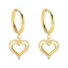 Pendientes de acero inoxidable transfronterizos, más vendidos en Wish, Amazon y AliExpress, pendientes de corazón de oso con colgante de circonita