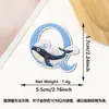 Patche Bordado Letra 26 Baleia Novo Desenho Animado Transfronteiriço Onda Azul e Branca Adesivo Termocolante Patche Decorativo Patche para Roupa