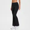 Leggings de Yoga Transfronteiriços com Forro de Lã para Aquecimento no Outono e Inverno, Cintura Alta, Controle de Barriga, Levanta Bumbum, Esportes Corrida, Calças Flare de Perna Larga