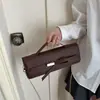 Nova Moda Cor Sólida Corrente de Fecho Bolsa de Ombro Único Grande Capacidade Transversal Bolsa de Mão Longa Simples Feminina Europeia Americana