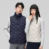 Chaleco de Plumas para Hombre Otoño e Invierno Nueva Chaqueta Ligera con Cuello Alto Chaleco Casual de Moda para Mujer Chaleco Cálido para Hombre