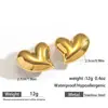 Pendientes de Acero de Titanio Maltés Diseño de Pendientes de Nicho Lujo Accesible Oro de 18K Acero Inoxidable Pendientes Brillantes de Corazón Pendientes