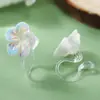 Pendientes de Resina de Cinco Pétalos Coloridos de Diseño Dulce y Refinado Dos Formas de Usar Accesorios de Oreja de Moda Francesa de Gama Alta Combinan con Todo