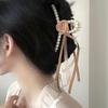 Nuevo Clip de Flor Rosa Seca Chinoiserie para Mujer 2024 Nuevo Clip para el Cabello de Estilo Nacional de Alta Gama Parte Trasera de la Cabeza Clip Grande de Tiburón