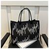 Moda gran capacidad estampado 2024 nueva textura simple casual bordado axila hombro bolso tote bolso de mujer