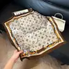 Pañuelo de Seda 70 Cuadrado Moda Coreana de Alta Gama Versátil Profesional Seda Sintética Pequeño Pañuelo de Cuello Estampado Retro Pañuelo de Seda para Mujer