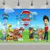 Equipo de Patrulla Fronteriza Fondo de Cumpleaños Fiesta de Perros Paw Patrol Decoración Pancarta Escenario Accesorios Bandera