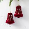 Colgante de Bastón con Lazo Rojo Afelpado y Pintura para Árbol de Navidad Colgante Decoración de Escena Transfronteriza Nuevo Producto