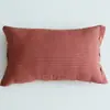 Almofada de Lançar Patchwork Listrado Botão Estilo Floresta Algodão Linho Nórdico Almofada Lombar de Escritório Fronha Atacado