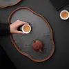Sala de Chá Doméstica Bandeja de Lanches de Frutas Armazenamento Bandeja de Chá Estilo Japonês Bandeja de Chá de Vidro Flor Begônia Prato de Frutas Bandeja de Chá de Bambu