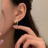Pendientes de lazo irregulares con diseño de nicho y explosión de aguja de plata S925, pendientes de alta gama con temperamento simple para mujer.