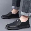 Zapatos Casuales de Piel para Hombre, Zapatos Casuales de Negocios de Piel Genuina, Suela Suave Versátil, Suela Suave Antideslizante, Modernos, Envío Directo de Una Pieza