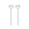 Pendientes de Alambre para Oreja de Estrella de Cinco Puntas de Plata Pura S990 con un Diseño Minimalista Único y Pendientes de Borla para Mujer, Venta al por Mayor