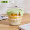 Tigela de Sopa Quadrada de Vidro com Tampa Aquecimento no Micro-ondas Tigela de Sopa Grande para Casa com Copo para Dormir Caixa Conservadora de Frescor Copo de Café da Manhã