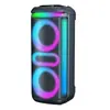 Caixa de Som para Festa Áudio para Festa Dupla de 8 Polegadas 100 Watts Alta Potência Luz RGB Dança Quadrada Festa Karaokê Caixa de Som