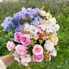 Otoño Europeo Otoño Rosa Flores Artificiales Flores Artificiales Hechas a Mano Ramos Artificiales Pequeños Ramilletes de Flores Decoración de Bodas Flores Accesorios para Fotografía