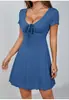 Vestido de Dormir Corto Transfronterizo Nuevo 2026 Europeo y Americano para Casa con Adorno de Loto, Sexy Vestido de Dormir con Escote en V Profundo