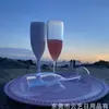 Taça de Vinho Copo Plástico Taça de Champanhe Acrílica Copo de PS Plástico 180ml Taça para Vinho Tinto Taça para Vinho Cocktail