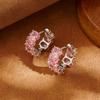 Aini Beini Aretes de Azúcar Zircón de Alta Calidad Diamante Flash Aguja de Plata S925 Moda de Lujo Ligero Aretes Simples Delicados Modernos