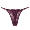 Tanga francés de encaje de bajo tiro transfronterizo europeo y americano para mujer, estilo minimalista de color liso, ropa interior transpirable y sexy