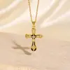 Accesorios de Collar de Cruz de Zirconia Transfronterizos Europeos y Americanos, Lujo Ligero, Diseño de Nicho de Alta Gama, Joyería Versátil de Cadena para Suéter