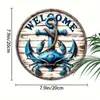 En stock Colgante Estilo Mediterráneo Restaurante de Mariscos Logo Redondo de Madera Colgante Decoraciones de Bienvenida a Casa