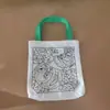 Bolsa de lona para pintura graffiti diy feita à mão bolsa de material criativo para jardim de infância infantil bolsa para colorir pai-filho bolsa de tecido