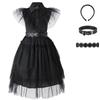 Vestido Princesa Quarta-feira da Família Addams Vestido de Performance de Halloween Processamento Personalizado Vestido Addams Vestido Cos