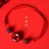 Tornozeleira de Cordão Vermelho com Fivela de Segurança de Cinábrio para Mulheres, Pulseira de Contas da Fortuna, Tecelagem Antiga para o Ano de Nascimento, Vermelho da Segurança