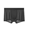 Roupa Íntima de Seda de Gelo Grau 10A Antibacteriana 120S Roupa Íntima Masculina Sem Costura Rede de Secagem Rápida Respirável Ultra Fina Boxer Jacquard