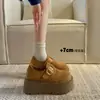 Zapatos sin cordones de suela gruesa que aumentan la altura para otoño, nuevos 2026 antideslizantes casuales versátiles sin cordones para mujer, estilo retro